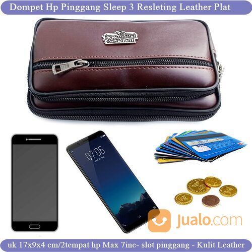 Leather Case Hp Pinggang Pria Sleep 3 r Plat