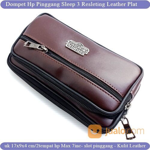 Leather Case Hp Pinggang Pria Sleep 3 r Plat