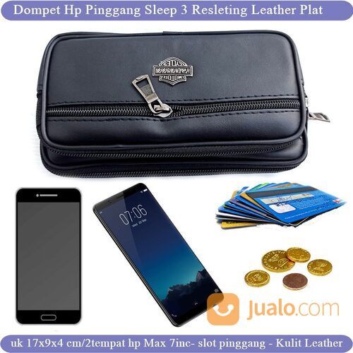 Leather Case Hp Pinggang Pria Sleep 3 r Plat