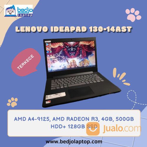 TERKECE, Lenovo Ideapad 130-14AST, A9-9125, Laptop Lenovo Ideapad di Malang