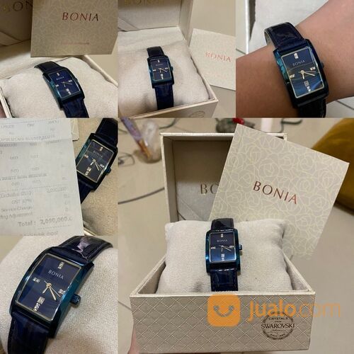 Bonia Feat Swarovski Women Watch Blue Navy Jam Tangan Wanita Original Garansi Resmi