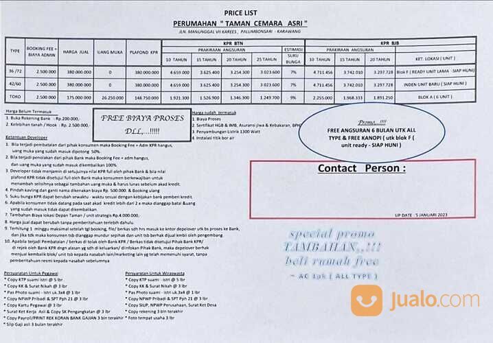 PERUMAHAN DI KARAWANG PALUMBONSARI LAMARAN