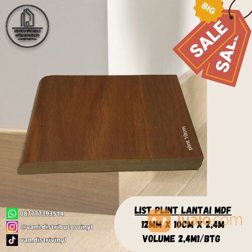 Aksesoris List Dinding Kayu Bahan MDF/List Skirting Plint Ready