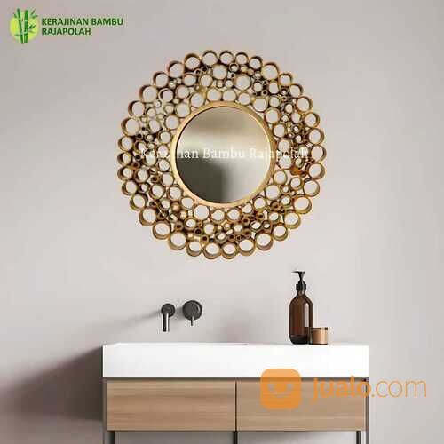 Cermin Wall Decor Dinding Ruang Tamu Bambu/Hiasan Dinding Home Decor