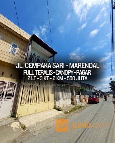2 LANTAI 500 JUTAAN - JL. CEMPAKA SARI MARENDAL - PINGGIR JALAN BUKAN DALAM GANG