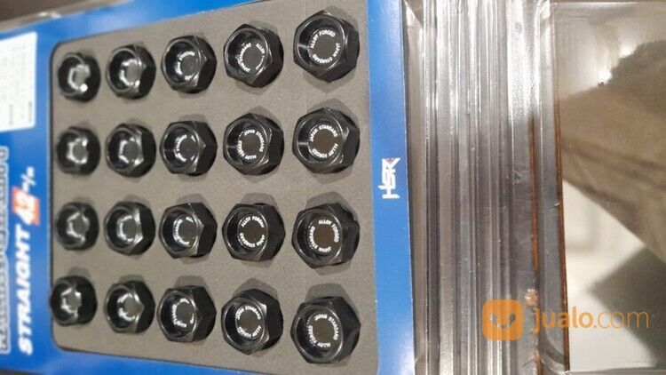 LUG NUT RACING DURA NUT HSR BLACK 1,5 ISI 20 PCS + KUNCI SHOCK - MUR RODA