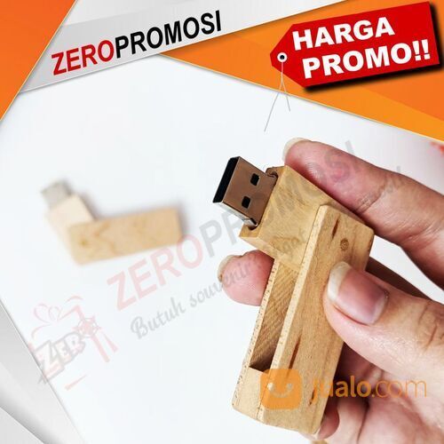 USB Flashdisk Gantungan Kunci Kayu Swivel FDWD21