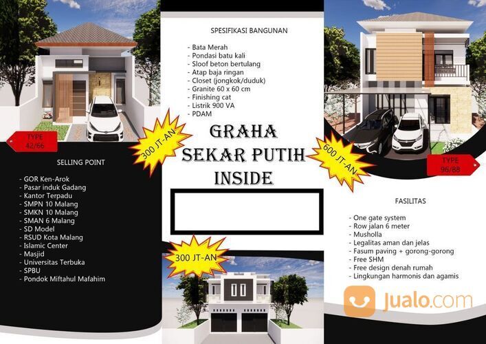 Rumah murah di Graha Sekar Putih Inside dekat GOR Ken Arok Malang