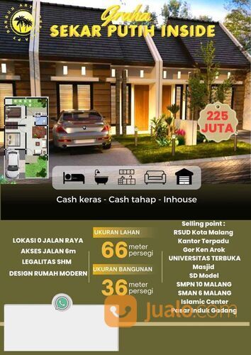 Rumah murah di Graha Sekar Putih Inside dekat GOR Ken Arok Malang