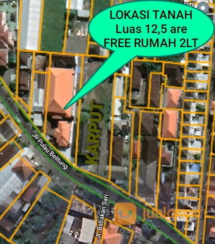 Tanah 12,5 are, FREE RUMAH 2 LT, Jl. Pulau Belitung Pedungan Denpasar