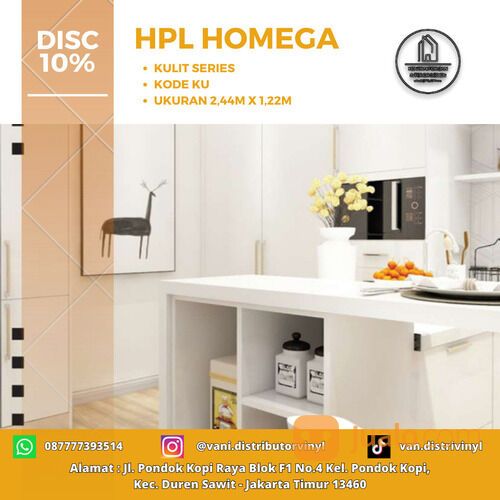 HOMEGA HPL Kulit Series Kode KU Ukuran Triplek