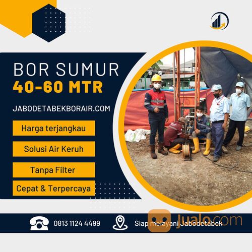 Paket Bor Sumur 60 Meter Pompa Satelit Terhindar Zat Besi Air Kualitas Bagus Bekasi