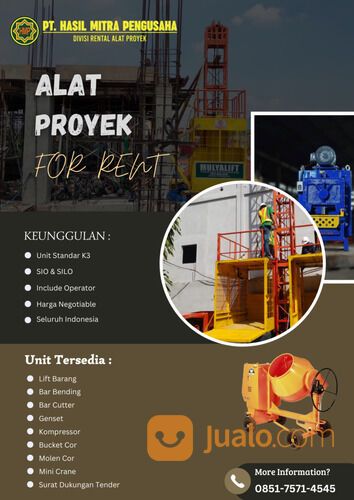 SEWA ALAT PROYEK LIFT BARANG KOTA BAU BAU / 0851-7510-4545
