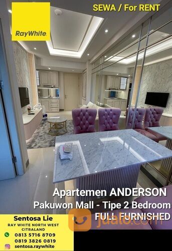 Apartemen Anderson 2 Bedroom Full Furnished Akses Pakuwon Mall Surabaya