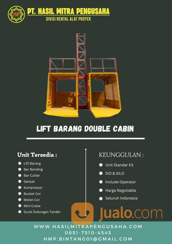 SEWA ALAT PROYEK LIFT BARANG KABUPATEN MALUKU TENGGARA / 0851-7510-4545