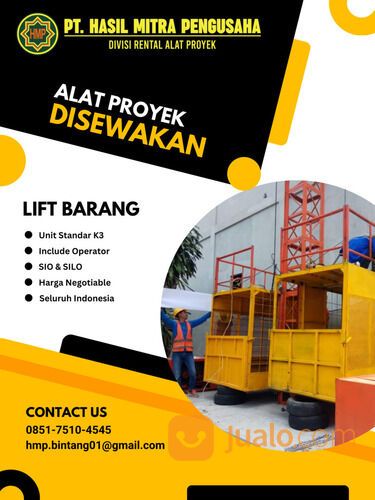 SEWA ALAT PROYEK LIFT BARANG KOTA KUPANG / 0851-7510-4545