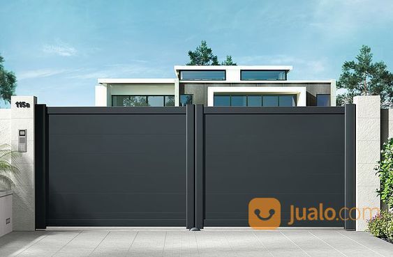 pager gerbang plat besi polos