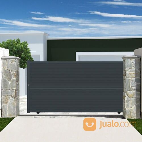 pager gerbang plat besi polos