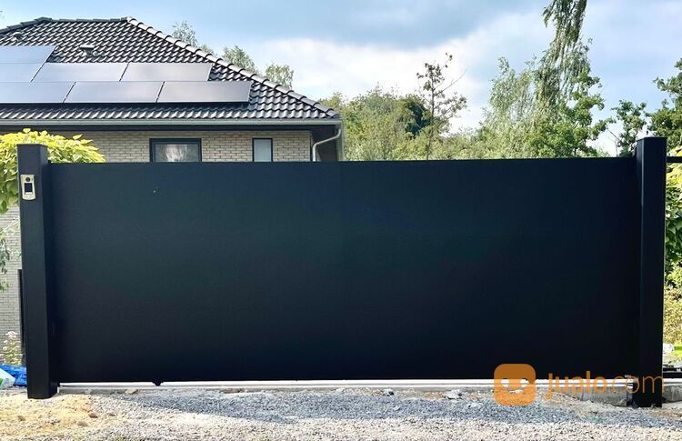 pager gerbang plat besi polos