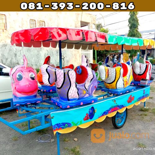 wahana odong odong ikan nemo fiber kereta panggung