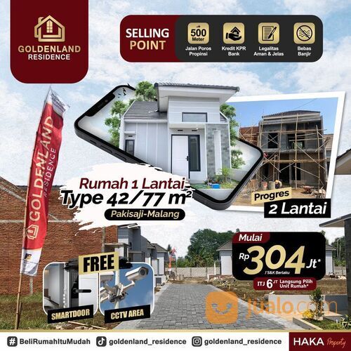 Rumah Minimalis Modern Goldenland Residence Pakisaji Malang 304 Juta