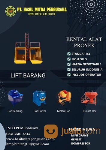 SEWA ALAT PROYEK LIFT BARANG KABUPATEN BULUNGAN / 0851-7510-4545