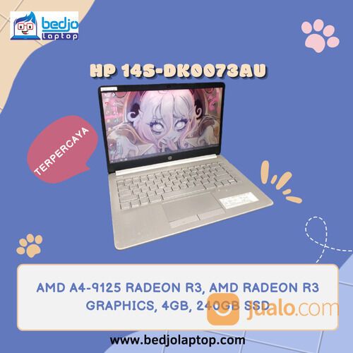 HP 14S-DK0073AU, AMD A4-9125 RADEON R3, AMD RADEON R3 GRAPHICS, 4GB, 240GB SSD