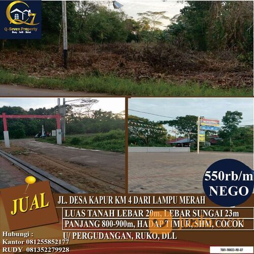 Tanah jalan desa kapur sampai sungai Kapuas