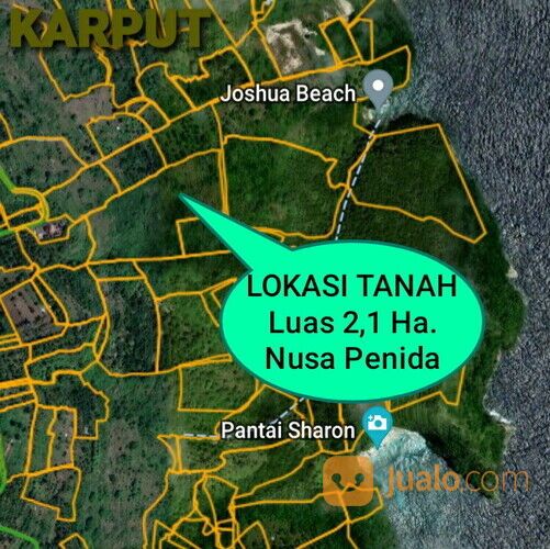Tanah 2,1 Ha. Jl. Rahwana Beach FULL VIEW Pantai Joshua Pejukutan Nusa Penida Klungkung