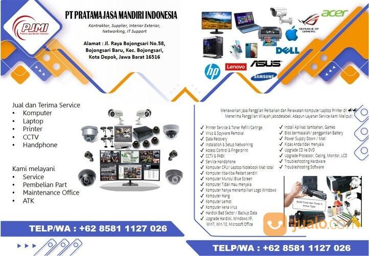 Terima Service Komputer Laptop Printer CCTV Handphone