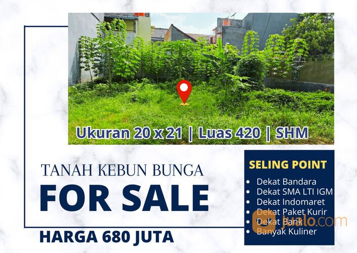 Tanah Kosong SHM | Ukuran 20x21 Luas 210 Lokasi KM 09 Kebun Bunga