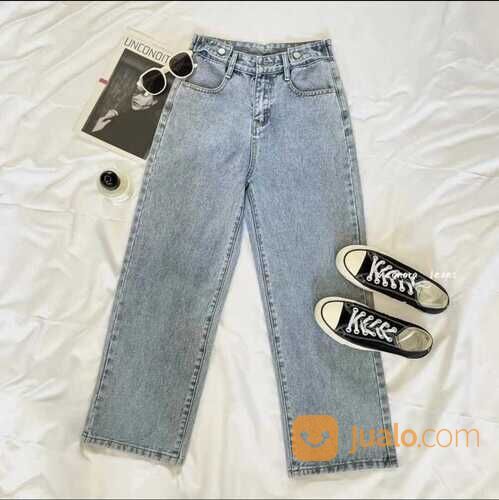 KULOT HIGHWAIST JEANS CELANA,JEANS WANITA MODEL TERBARU,PINGGANG DAPAT DISESUAIKAN