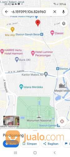 Tanah Strategis Pusat Kota, Monas, Cocok untuk Kost Bawah NJOP