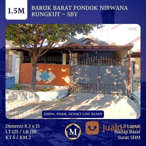 Rumah Baruk Barat Pondok Nirwana Surabaya dkt Rungkut Bebas Banjir Nego