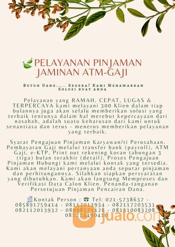 PINJAMAN KARYAWAN Jaminan ATM GAJI