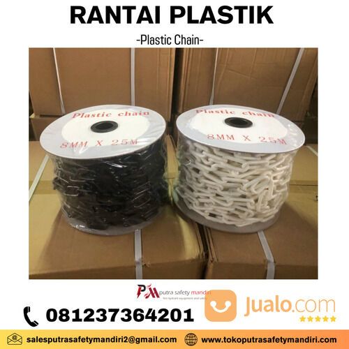 RANTAI PENGHUBUNG TRAFFIC CONE PLASTIC CHAIN PEMBATAS ANTRIAN 8 MM x 25 M