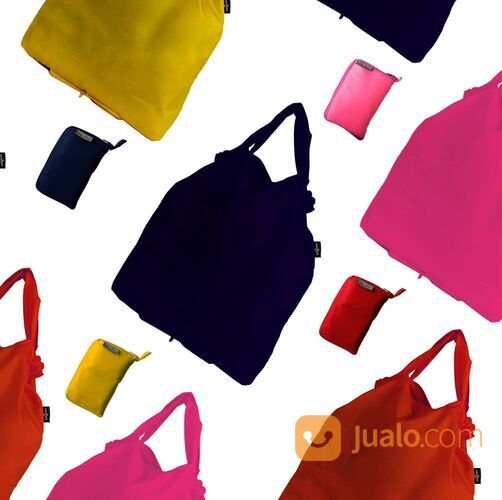 Tas Belanja Lipat Jinjing Polos Ecobag Go Green Serbaguna