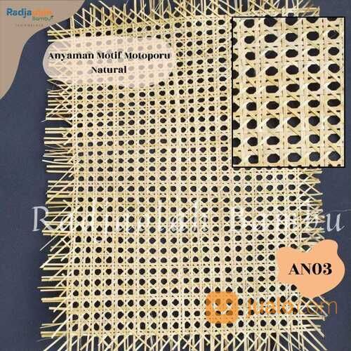 Lembar Anyaman Bambu Motif Warna Natural