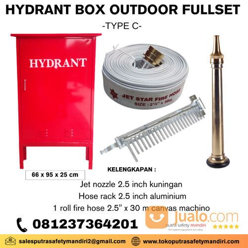 KOTAK ALAT PEMADAM PINTU KACA LIST KARET 66 x 95 x 25 CM HYDRANT BOX TYPE C OUTDOOR FULLSET