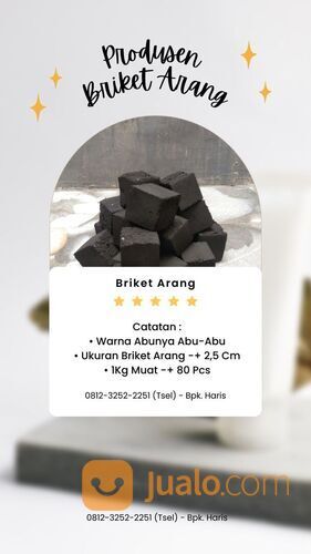 SUPPLIER !! TELP : 0812-3252-2251 (WA), Briket Arang Batok Kelapa Charcoal Salatiga
