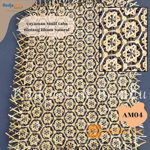 Lembar Anyaman Bambu Motif Berwarna