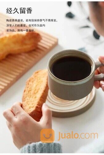 Gelas Minum Set Cangkir Kopi Teh Vintage Estetik Tatakan Keramik Modrn