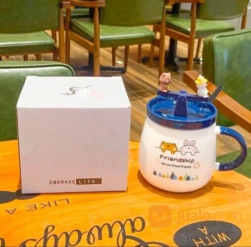 Gelas Cangkir Motif Helikopter Bunga 3D Mug Minum Lucu Ala Japanese -