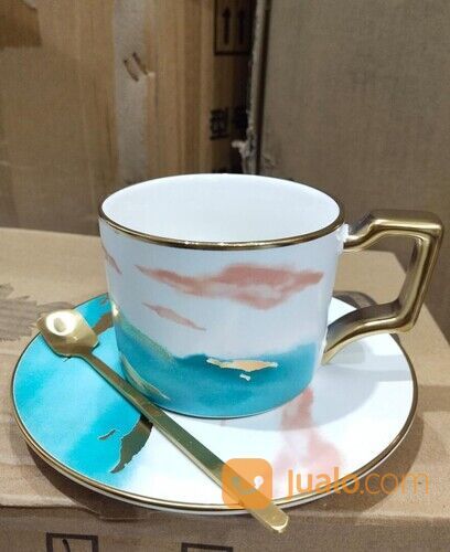 Gelas Minum Set Cangkir Kekinian Gelas Gradasi Ala Jepang Mug Teh Kopi