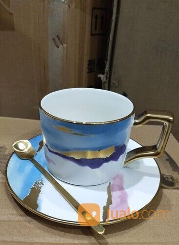 Gelas Minum Set Cangkir Kekinian Gelas Gradasi Ala Jepang Mug Teh Kopi