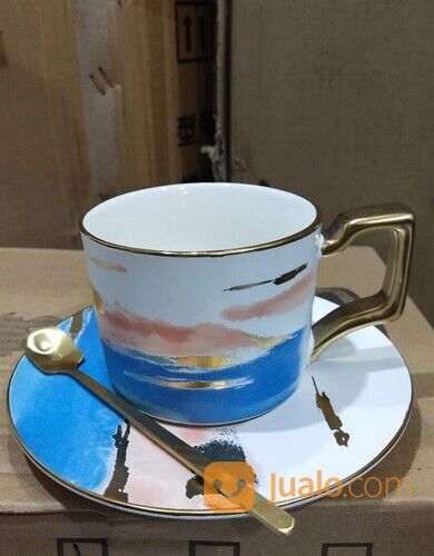 Gelas Minum Set Cangkir Kekinian Gelas Gradasi Ala Jepang Mug Teh Kopi