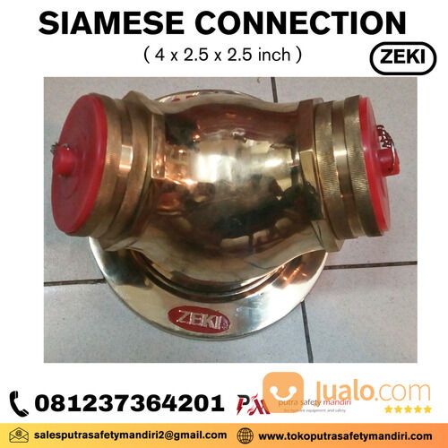 SIAMESE CONNECTION 4 x 2.5 x 2.5 INCH ALAT PENYUPLAI AIR BRASS BODY COR 3 Y PEMADAM FIRE HYDRANT