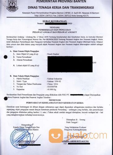 Pembuatan Surat Izin Layak Operasi (SILO) Alat Berat surat izin alat