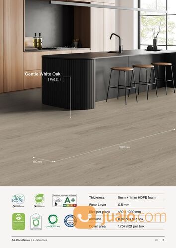 Lantai SPC Flooring Purva tebal 5mm - ARK Wood SPC Purva