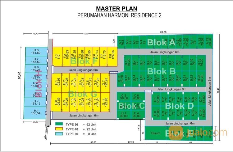 PERUMAHAN HARMONI RESIDENCE 2 TYPE 38/72